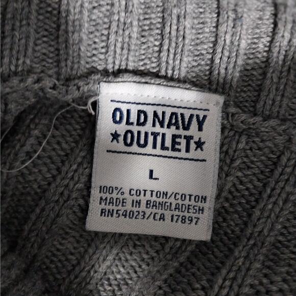 OLD NAVY OUTLET! LUXE DOVE GRAY RIBBED KNIT TURTLENECK SWEATER! SZ L - Picture 6 of 8
